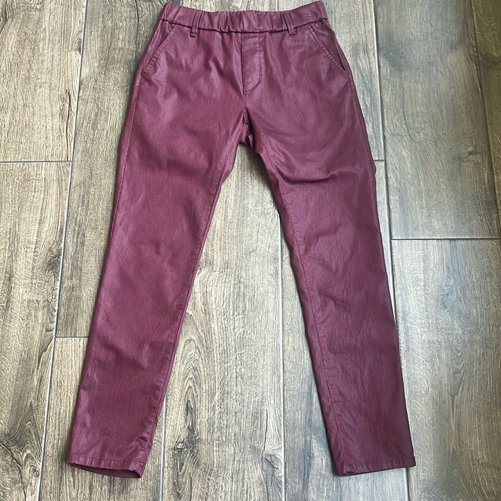 Bevy Flog Dafna Burgundy with tiny dark pin strips Size 26